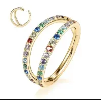 Nose Rings Stud Hoop Ear Hoop Conch Piercing Jewelry Conch Hoop Cartilage Earrings for Women Helix Piercing Jewelry 24k Gold Plated Cartilage Huggie Earrings for Women Lobe Gold Silver 16g 10mm 8mm With Cubic Zircon