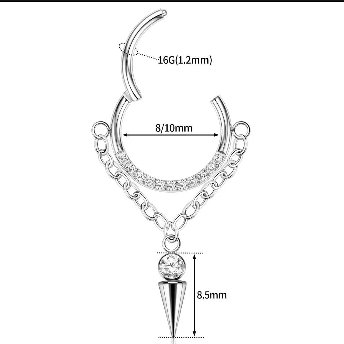 Wedding Wear Nose Rings Stud Hoop Ear Hoop Conch Piercing Jewelry Conch Hoop Cartilage Earrings for Women Helix Piercing Jewelry 24k Gold Plated Cartilage Huggie Earrings for Women Lobe Gold Silver 16g 10mm 8mm With Cubic Zircon - Image 3