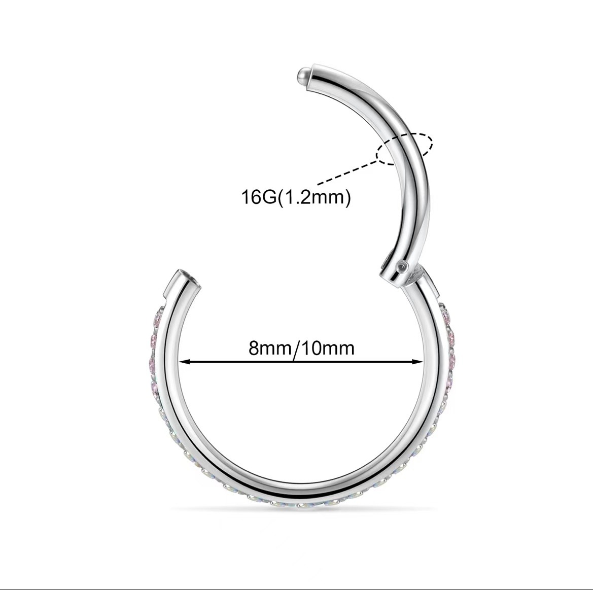 Gift 20G 18G 16G 12G Nose Ring Hoop Conch Rook Daith Helix Tragus Piercing Jewelry 316L Surgical Steel Cartilage Earring Conch Hoop Earring Septum Jewelry Belly Lip Ring 5mm to 14mm USA Made - Image 2