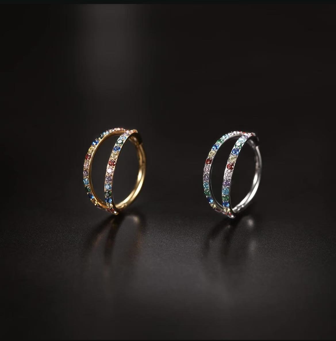 Nose Rings Stud Hoop Ear Hoop Conch Piercing Jewelry Conch Hoop Cartilage Earrings for Women Helix Piercing Jewelry 24k Gold Plated Cartilage Huggie Earrings for Women Lobe Gold Silver 16g 10mm 8mm With Cubic Zircon - Image 2